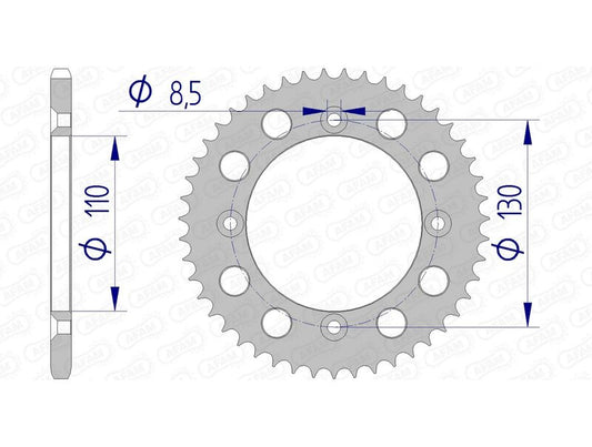 AFAM Aluminium Ultra-Light Rear Sprocket 11104 - 420 - 1074384007