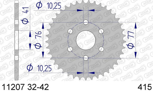 AFAM Aluminium Ultra-Light Rear Sprocket 11207 - 415 - 1074388002