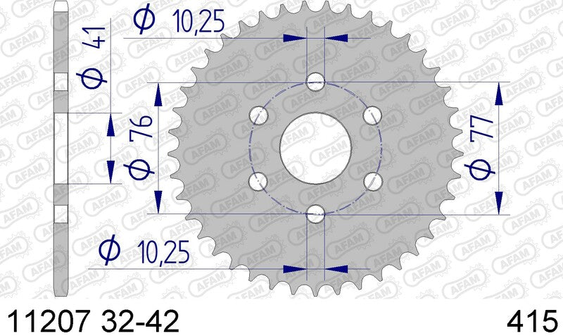 AFAM Aluminium Ultra-Light Rear Sprocket 11207 - 415 - 1074388002