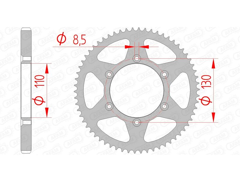 AFAM Steel Standard Rear Sprocket 116100 - 420