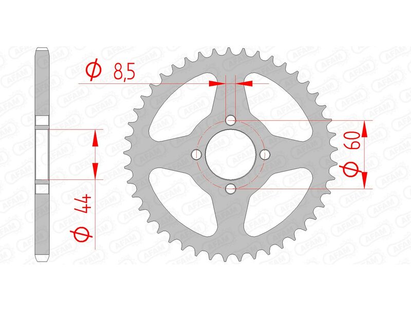 AFAM Steel Standard Rear Sprocket 12100 - 420 - 1074403008