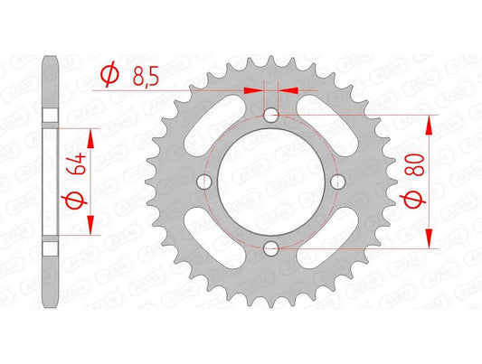 AFAM Steel Standard Rear Sprocket 12101 - 420 - 1074404004