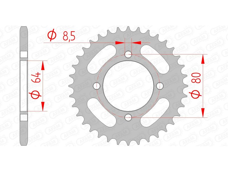 AFAM Steel Standard Rear Sprocket 12101 - 420 - 1074404004