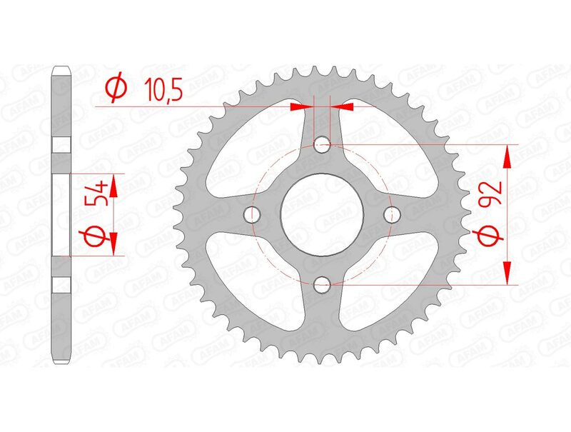 AFAM Steel Standard Rear Sprocket 12115 - 420 - 1074407001