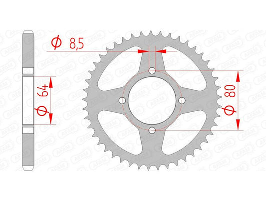 AFAM Steel Standard Rear Sprocket 12200 - 428 - 1074408001