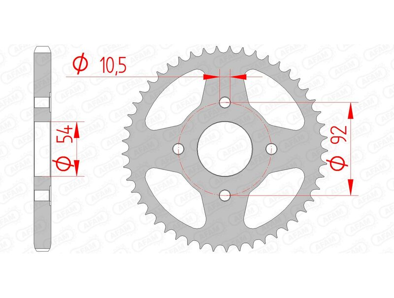 AFAM Steel Standard Rear Sprocket 12202 - 428 - 1074410001