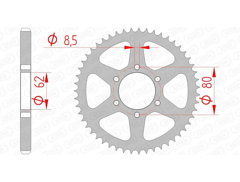 AFAM Steel Standard Rear Sprocket 12208 - 428 - 1074415004