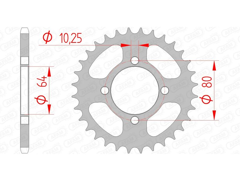 AFAM Steel Standard Rear Sprocket 12214 - 520 - 1074416001