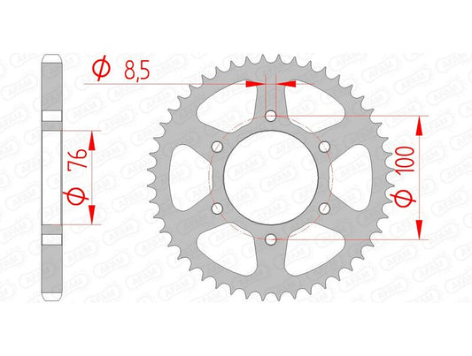 AFAM Steel Standard Rear Sprocket 12227 - 428 - 1074422001