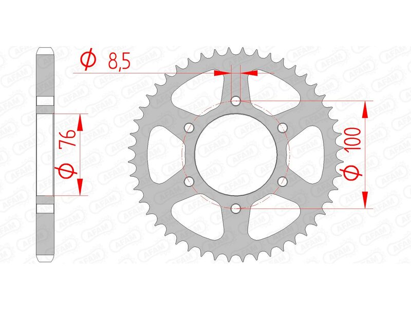 AFAM Steel Standard Rear Sprocket 12227 - 428 - 1074422002