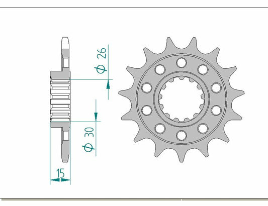 AFAM Steel Standard Front Sprocket 166801 - 520 - 1074424003