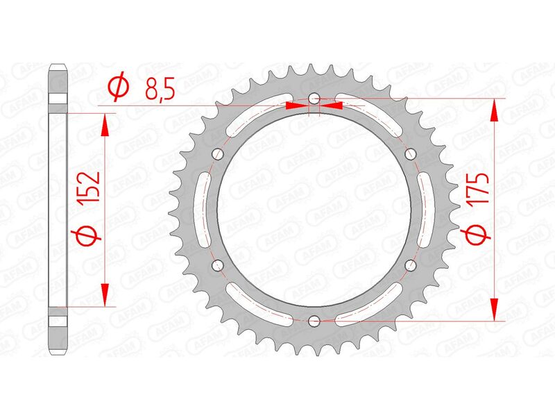 AFAM Steel Standard Rear Sprocket 12301 - 520 - 1074426002