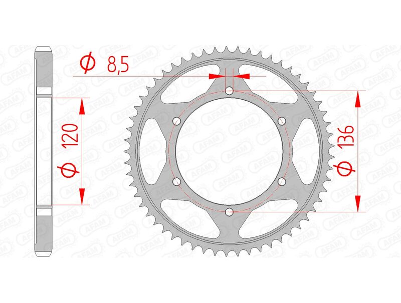 AFAM Steel Standard Rear Sprocket 12313 - 428 - 1074431003