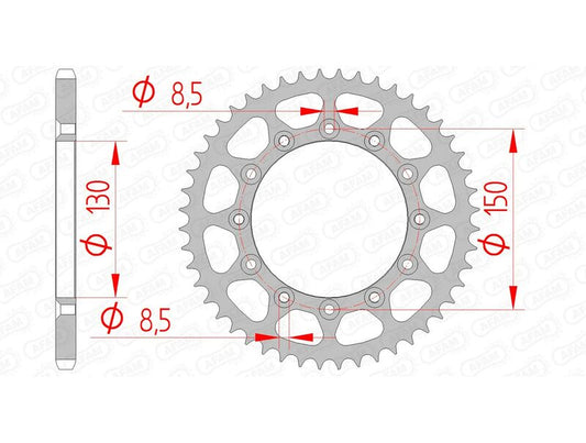 AFAM Steel Self-Cleaning Rear Sprocket 12323 - 520 - 1074433003