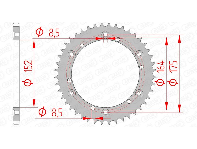AFAM Steel Standard Rear Sprocket 12500 - 520 - 1074440003