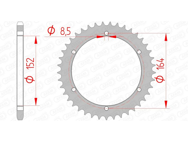AFAM Steel Standard Rear Sprocket 12502 - 520 - 1074442002