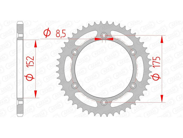 AFAM Steel Standard Rear Sprocket 12508 - 520 - 1074447002