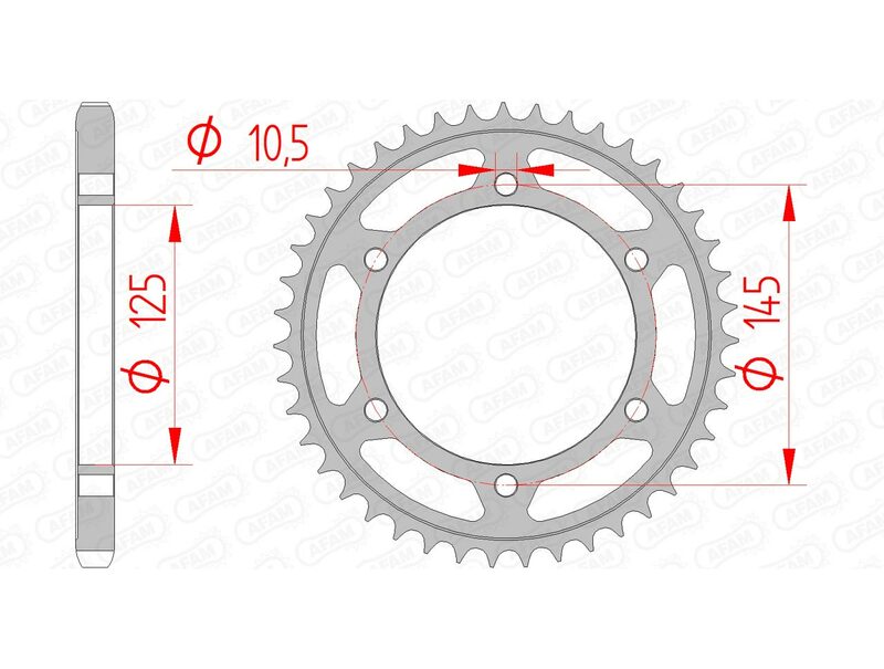 AFAM Steel Standard Rear Sprocket 12603 - 525 - 1074451003