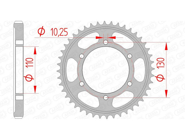 AFAM Steel Standard Rear Sprocket 12813 - 530 - 1074459010