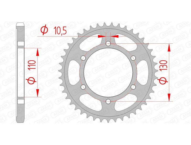 AFAM Steel Standard Rear Sprocket 12815 - 525 - 1074461006