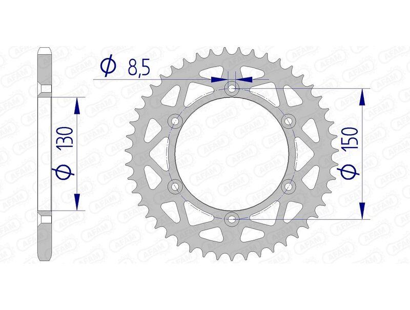 AFAM Aluminium Rear Sprocket 13323 - 520 - 1074471006