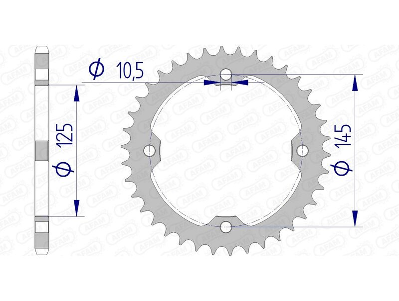 AFAM Aluminium Rear Sprocket 13407 - 520 - 1074472001
