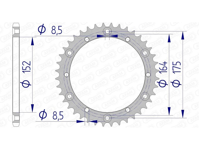 AFAM Aluminium Rear Sprocket 13500 - 520 - 1074473002