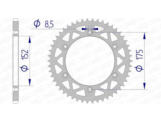 AFAM Aluminium Rear Sprocket 13508 - 520 - 1074475002