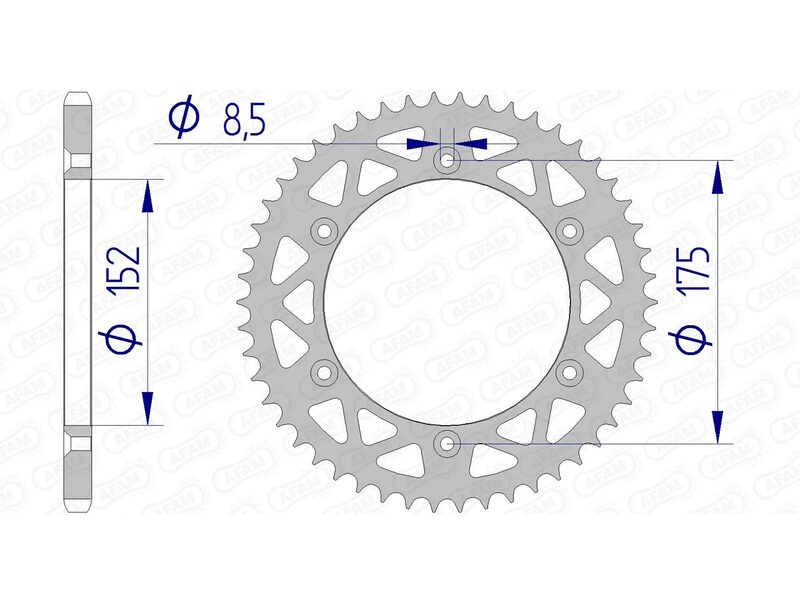 AFAM Aluminium Rear Sprocket 13508 - 520 - 1074475002