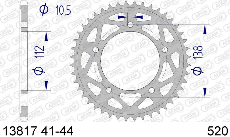 AFAM Aluminium Rear Sprocket 13817 - 520 - 1074481001