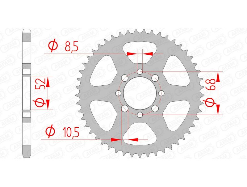 AFAM Steel Standard Rear Sprocket 14100 - 420 - 1074482001