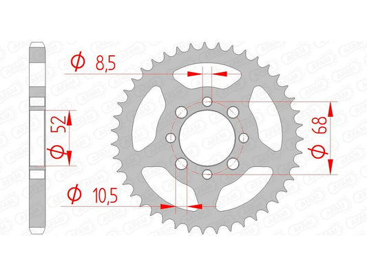 AFAM Steel Standard Rear Sprocket 14101 - 428 - 1074483001