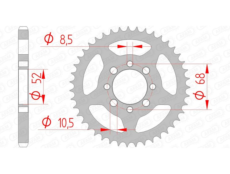 AFAM Steel Standard Rear Sprocket 14101 - 428 - 1074483002