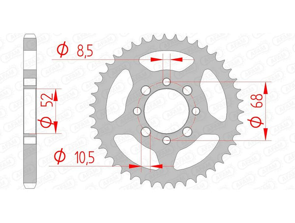 AFAM Stahl Standard Kettenrad 14101 - 428 - 1074483003