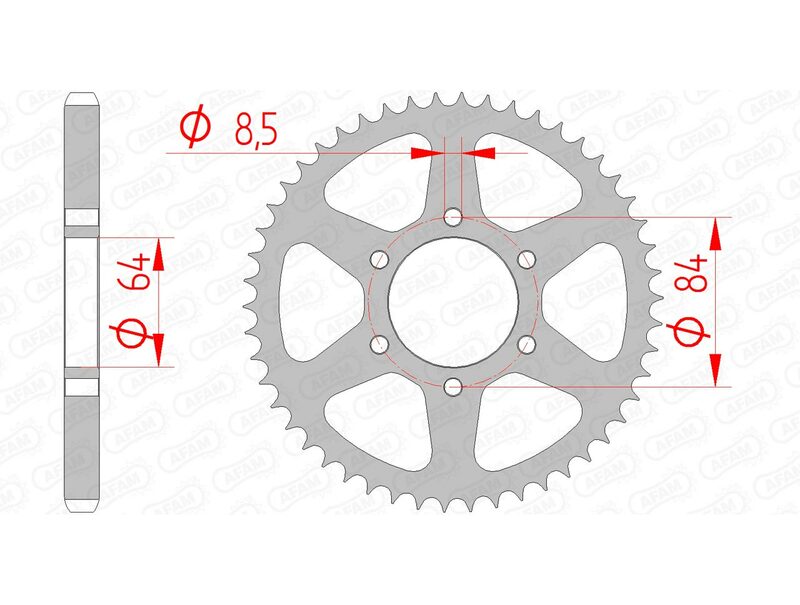 AFAM Steel Standard Rear Sprocket 14200 - 428 - 1074488001