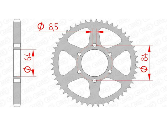 AFAM Steel Standard Rear Sprocket 14200 - 428 - 1074488002