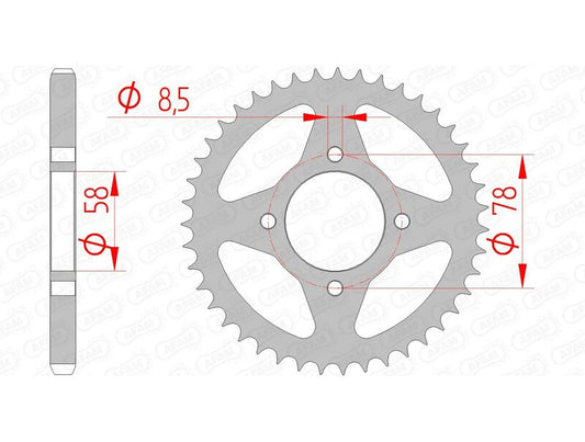 AFAM Steel Standard Rear Sprocket 14201 - 428 - 1074489001