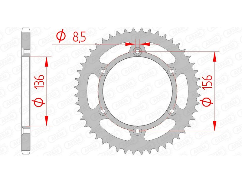 AFAM Steel Standard Rear Sprocket 14206 - 520 - 1074495002