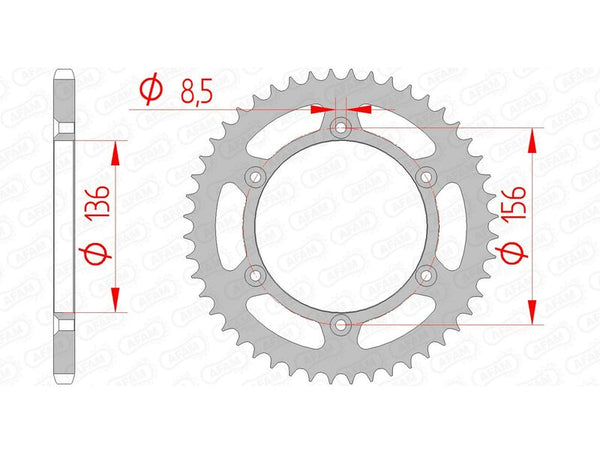 AFAM Steel Standard Rear Sprocket 14206 - 520 - 1074495004