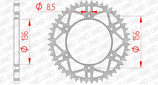 AFAM Steel Self-Cleaning Rear Sprocket 14206 - 520 - 1074496003