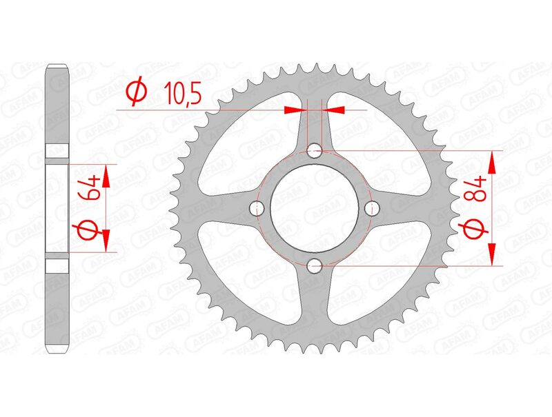 AFAM Steel Standard Rear Sprocket 14215 - 428 - 1074503002