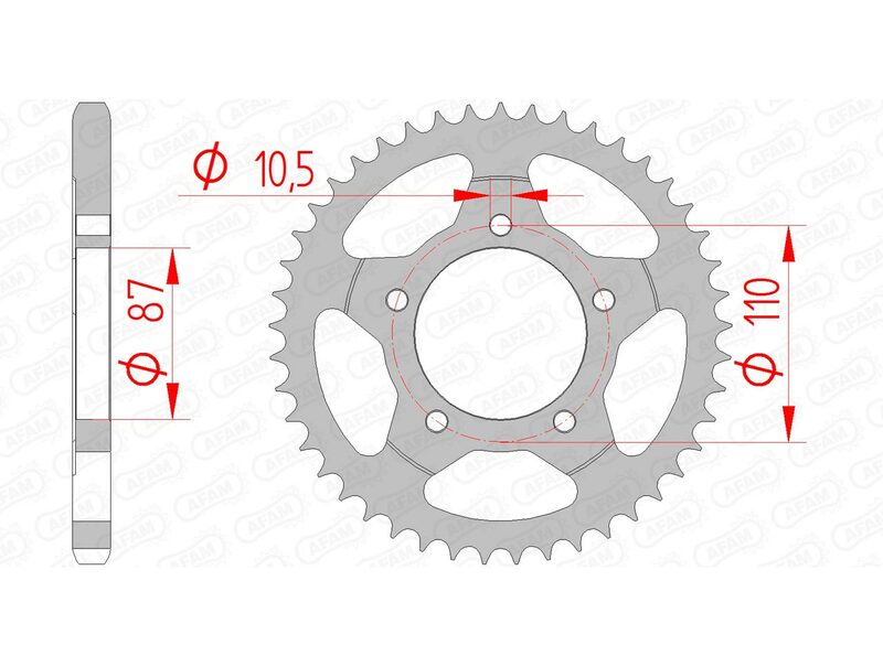 AFAM Steel Standard Rear Sprocket 14404 - 525 - 1074514003