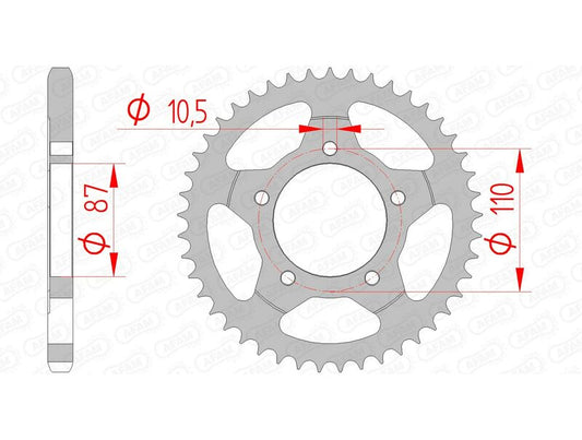 AFAM Steel Standard Rear Sprocket 14404 - 525 - 1074514006