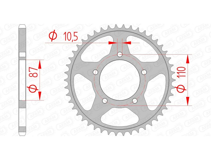 AFAM Steel Standard Rear Sprocket 14405 - 520 - 1074515002