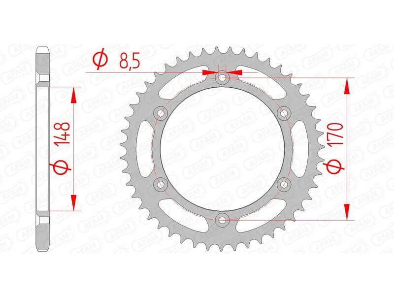 AFAM Steel Standard Rear Sprocket 14501 - 520 - 1074518002