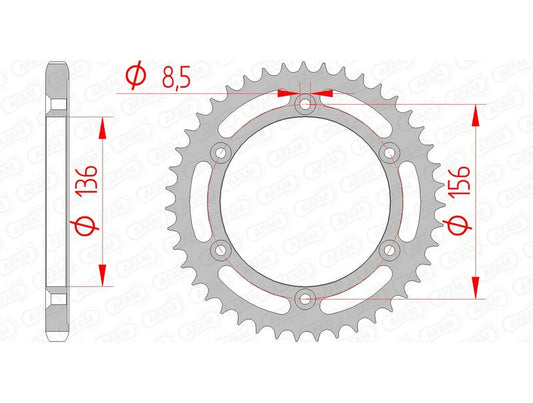 AFAM Steel Standard Rear Sprocket 14506 - 525 - 1074520001