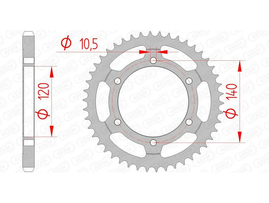 AFAM Steel Standard Rear Sprocket 14507 - 525 - 1074521002
