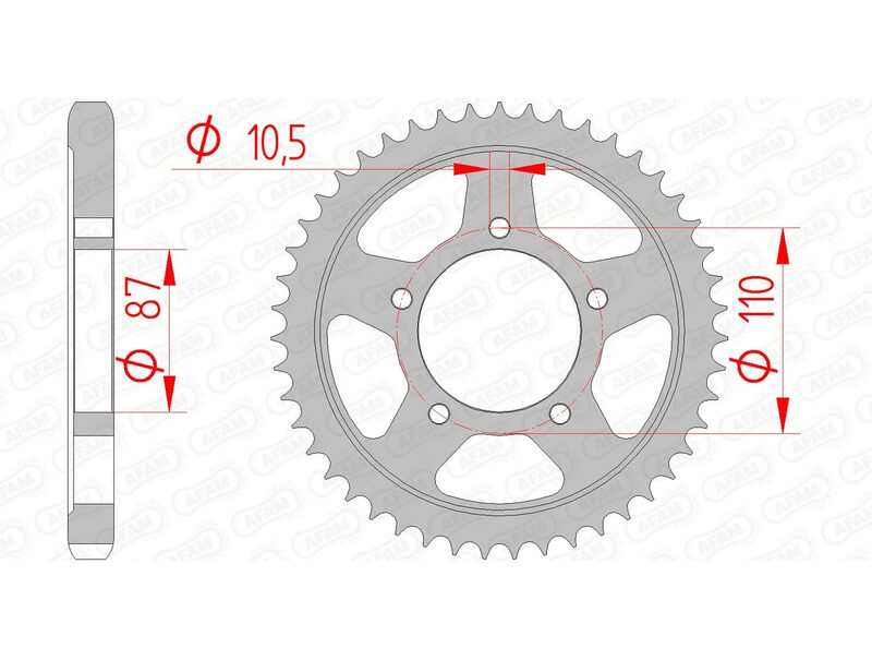 AFAM Steel Standard Rear Sprocket 14601 - 530 - 1074524004