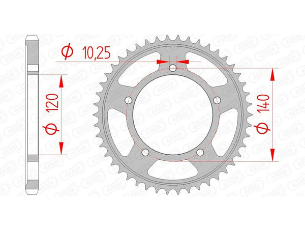 AFAM Steel Standard Rear Sprocket 14604 - 525 - 1074526003