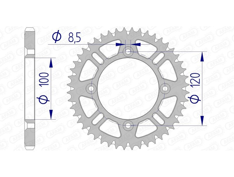 AFAM Aluminium Ultra-Light Self-Cleaning Rear Sprocket 15104 - 428 - 1074532004